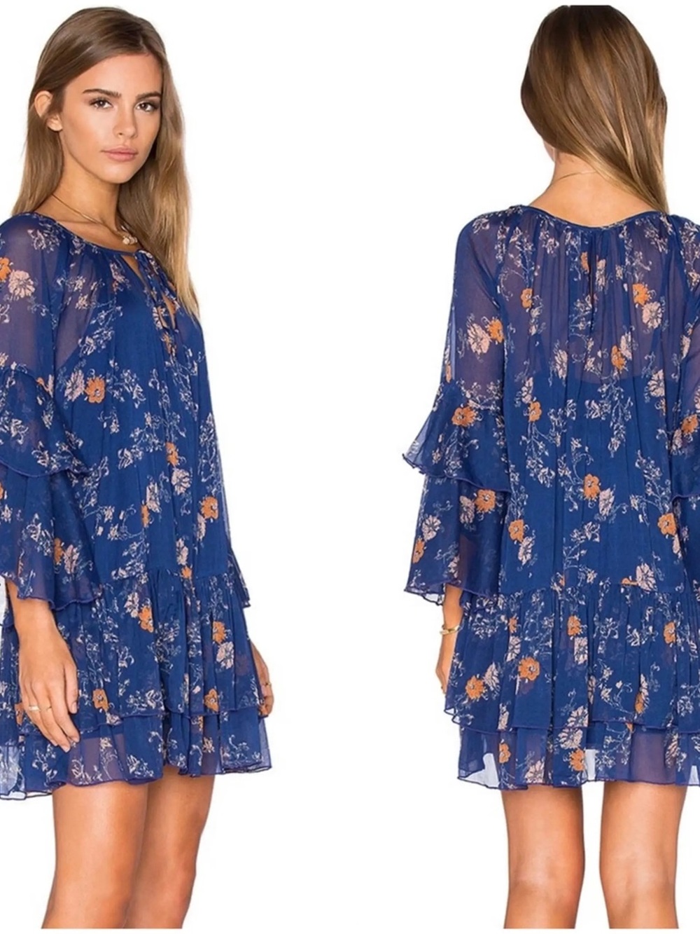 FREE PEOPLE Sunsetter Blue Floral XS